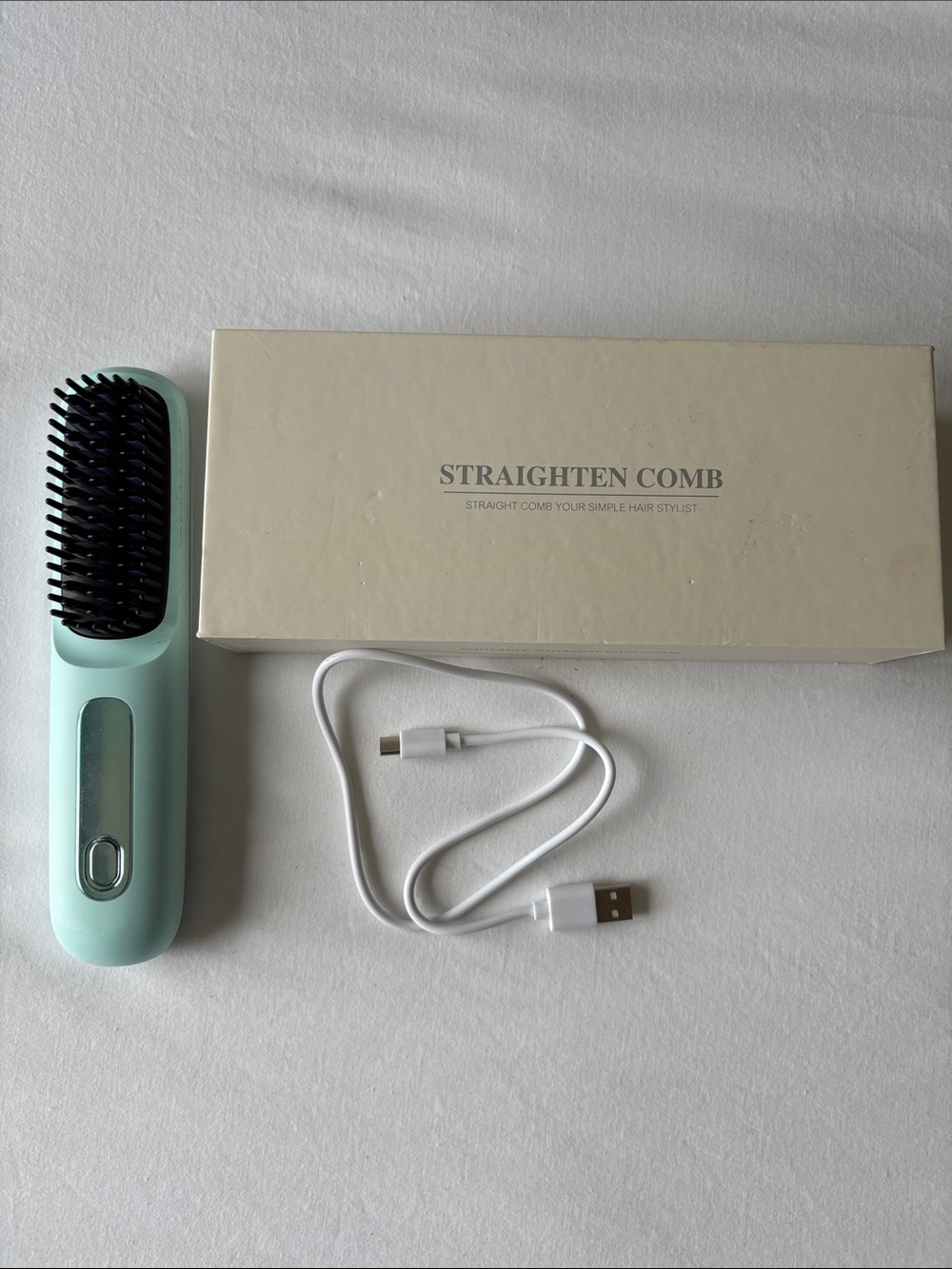 Mint Electric Hair Straightening Brush - Straighten Comb